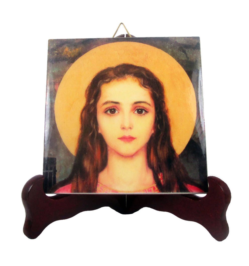 Saint Philomena Of Rome - Catholic Saints Serie Religious Icon On Ceramic Tile Home Decor Gifts St