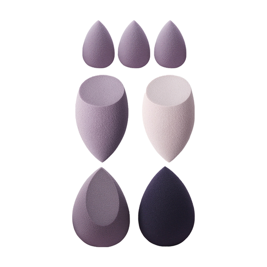 7Pcs Makeup Applicator Dust Proof Skin-friendly Synthetic Sponge Beauty Makeup Blending Sponge for Gift - purple