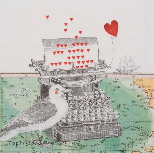 2 Decoupage Napkins | Love Letter Paper Crafting Tissue