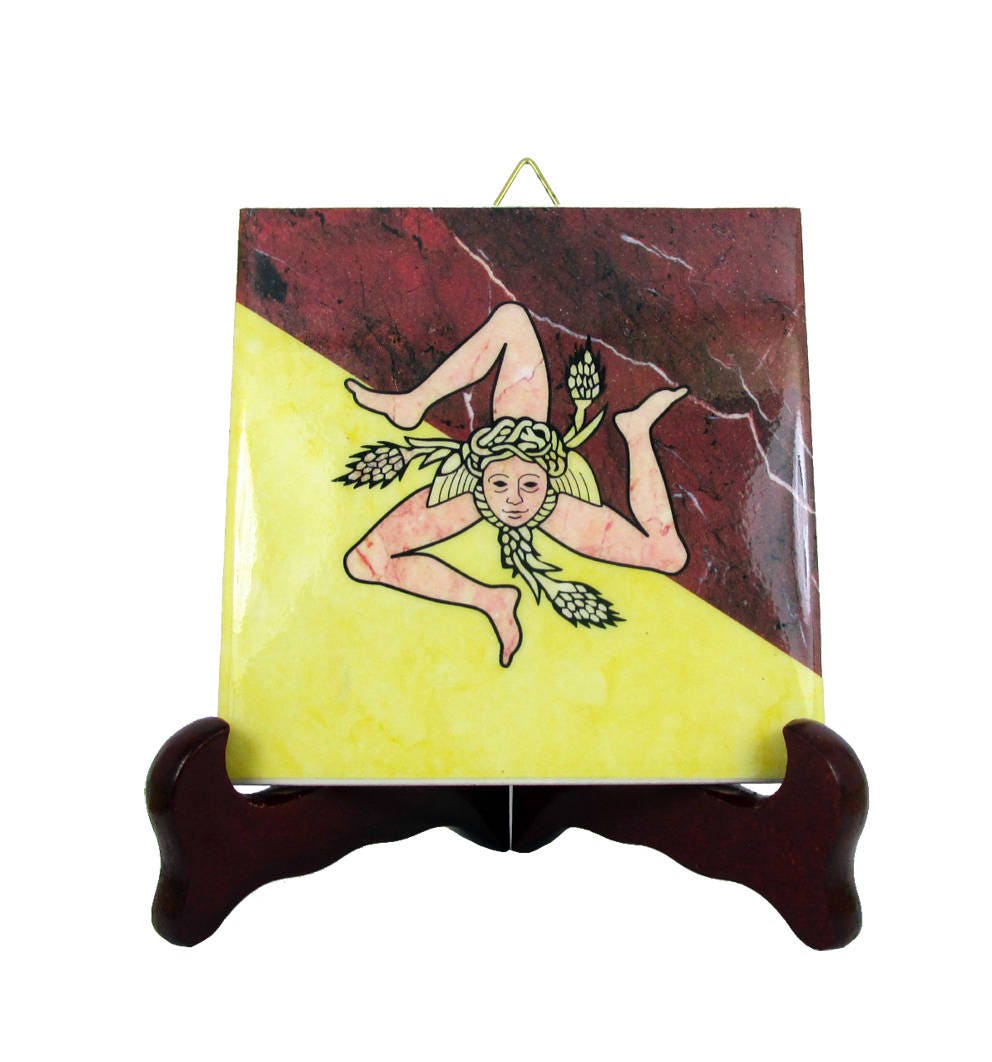 Trinacria - Sicily Ceramic Tile Handmade in Italy Sicilian Symbol Of