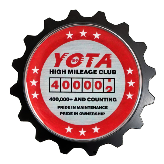 Yota High Miles Club 400K Aluminum 3.75" Grille Badge Fits Toyota Fj Cruiser Trd Compatible with 4Runner Tacoma Teq