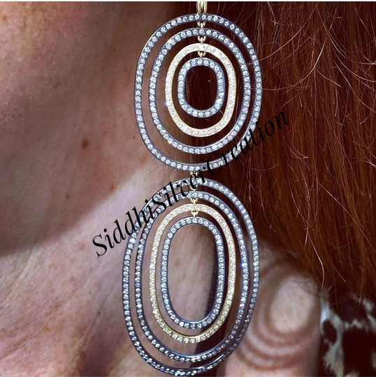 Natural Pave Diamond Earrings Jewelry Victorian Style Vintage Classic Solid 925 Sterling Silver Fine Handmade Work
