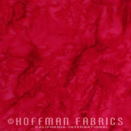 Hoffman California 1895-5 Red Watercolor, Blender, Hand-Dyed in Bali, 100% Cotton, Cut To Order, Great For Quilting