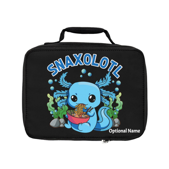 Boys Axolotl Lunch Bag Kids, Snacks, Snaxolotl, Ramen, Pho Ramen Gifts, Box Insulated Zipper