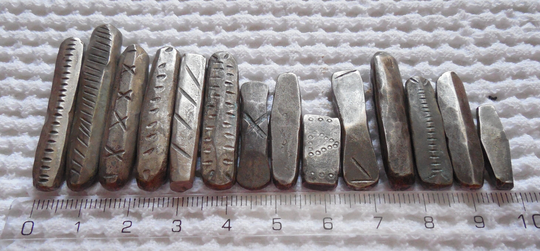 Selection Rare 14 Viking Silver Money Ingots With Signs/ 8-13 Th Century Ad/Rare Antique Artifacts/Whole Bar/Free Shipping