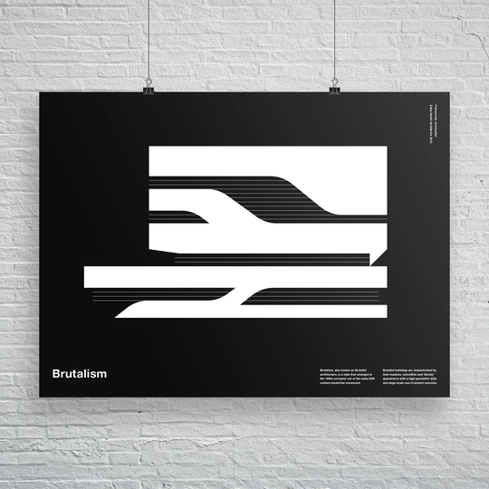 Zaha Hadid Brutalist Architecture Print France Pierresvives Montpellier Modernism Helvetica Office Art Minimalist Brutalism Postmodernism