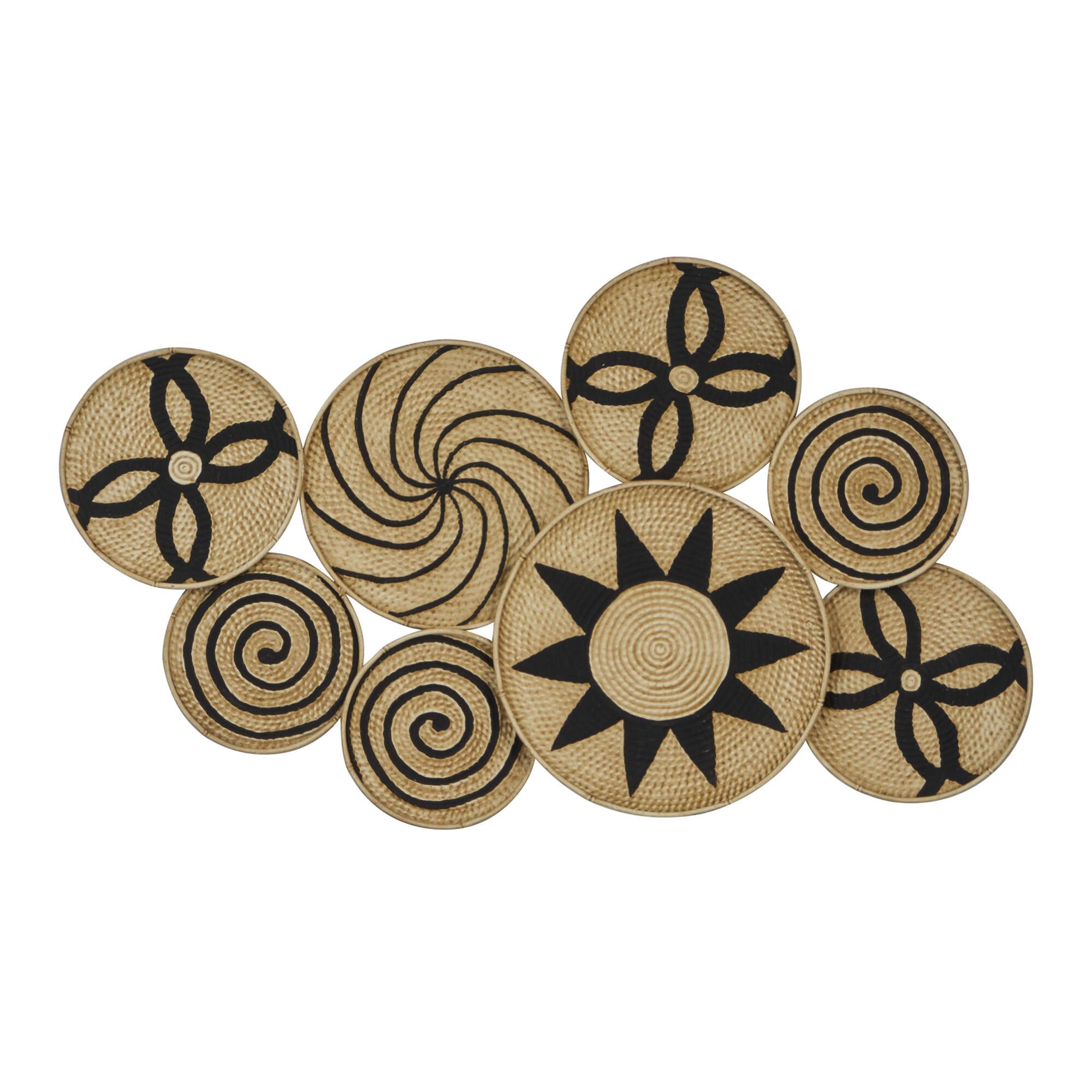 Brown and Black Symbol Metal Disc Wall Decor: Black/Brown by World Market