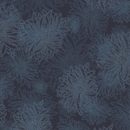 Nocturne Navy Floral Blender Fabric Elements 200 Thread Count By Art Gallery Fabrics For Quilting & Sewing Cut To Order Fe-538