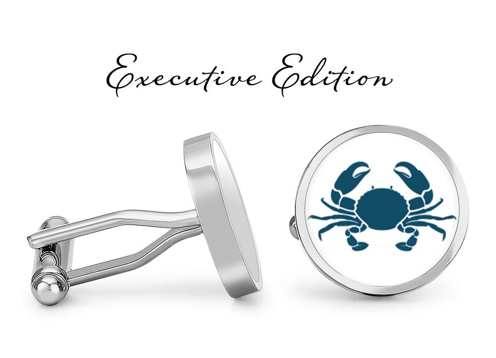 Crab Cufflinks - King Blue Cufflink Seafood | Pair Lifetime Guarantee | S0343