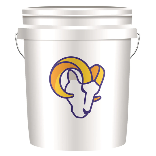 WinCraft Sports La Rams 5 GAL Bucket-Gallon Plastic Paint Bucket in White | 0252921