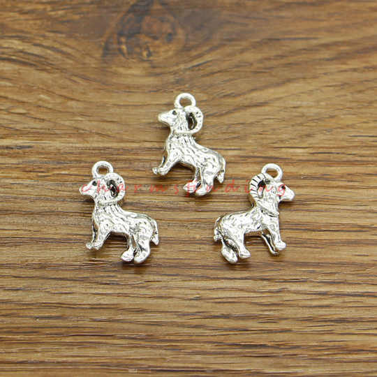 20Pcs Goat Ram Charm Sheep Farm Animal Charms Antique Silver Tone 17x19mm Cf4494