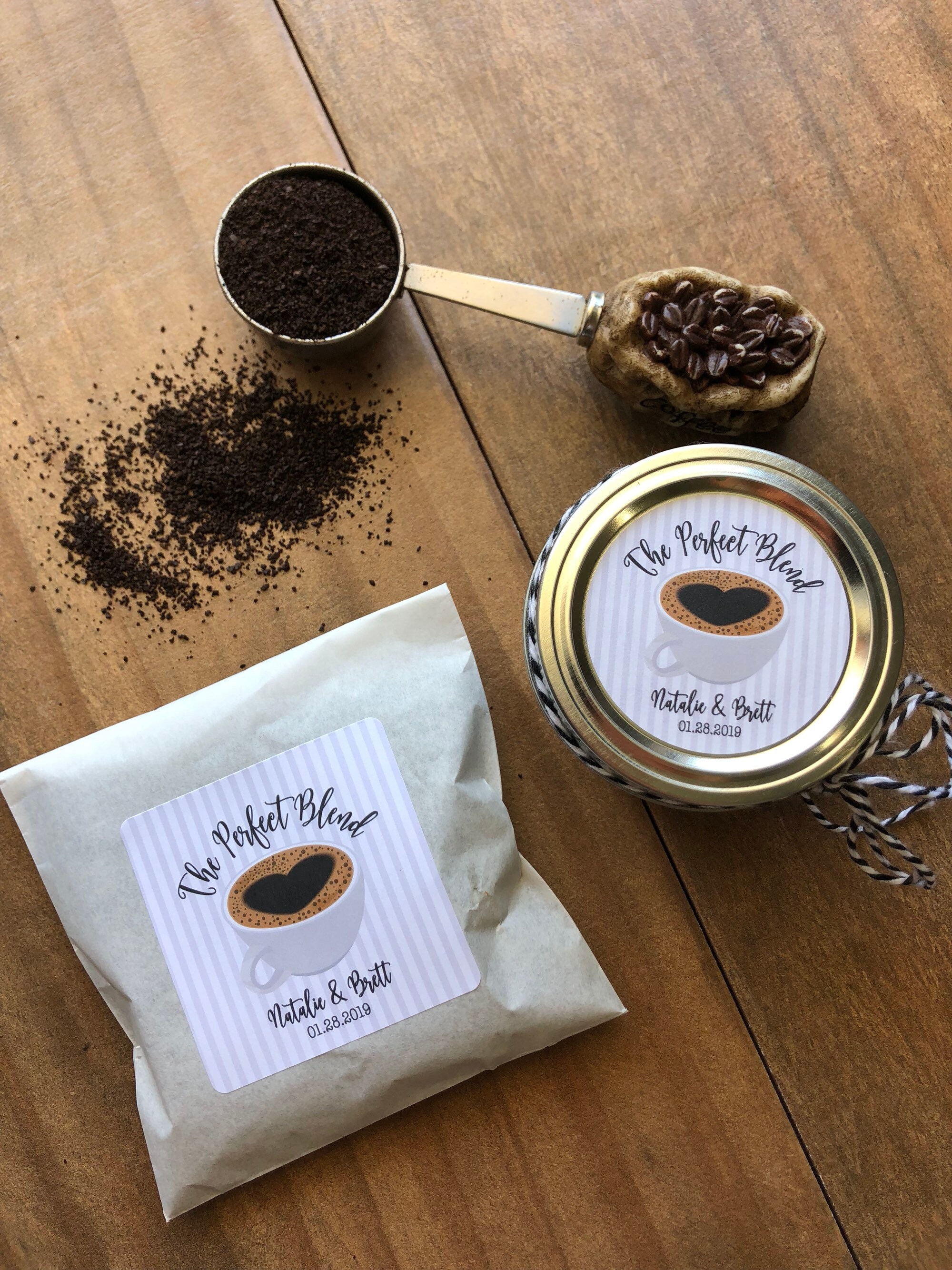 Perfect Blend, Perfect Blend Sticker, Coffee Favor, Favor Sticker, Bridal Shower Favor, Wedding Jam Jelly Sticker
