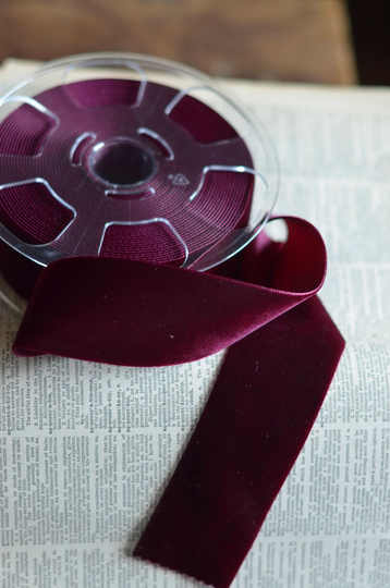 Dark Burgundy 2" Wide Swiss Velvet Ribbon