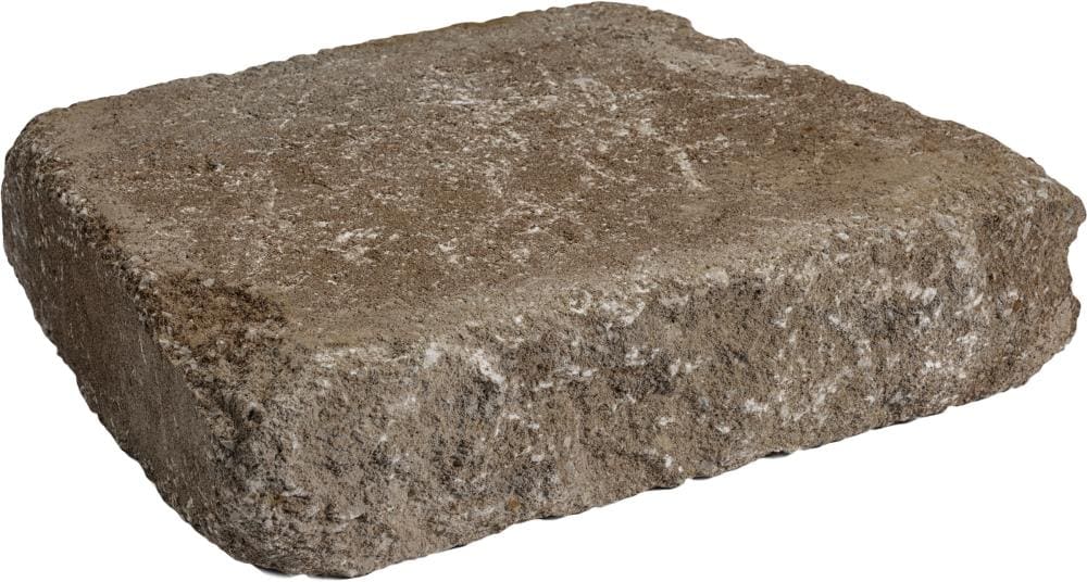 Lowe's 16-in L x 4-in H x 13-in D Sandstone Blend Color with Hard Splitface Texture Retaining Wall Cap in Gray | MBR5923012