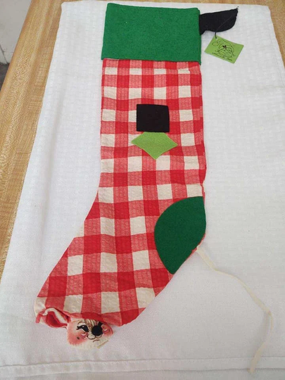 Analee Christmas Mouse Stocking, Vintage Mobiliteel, 1971