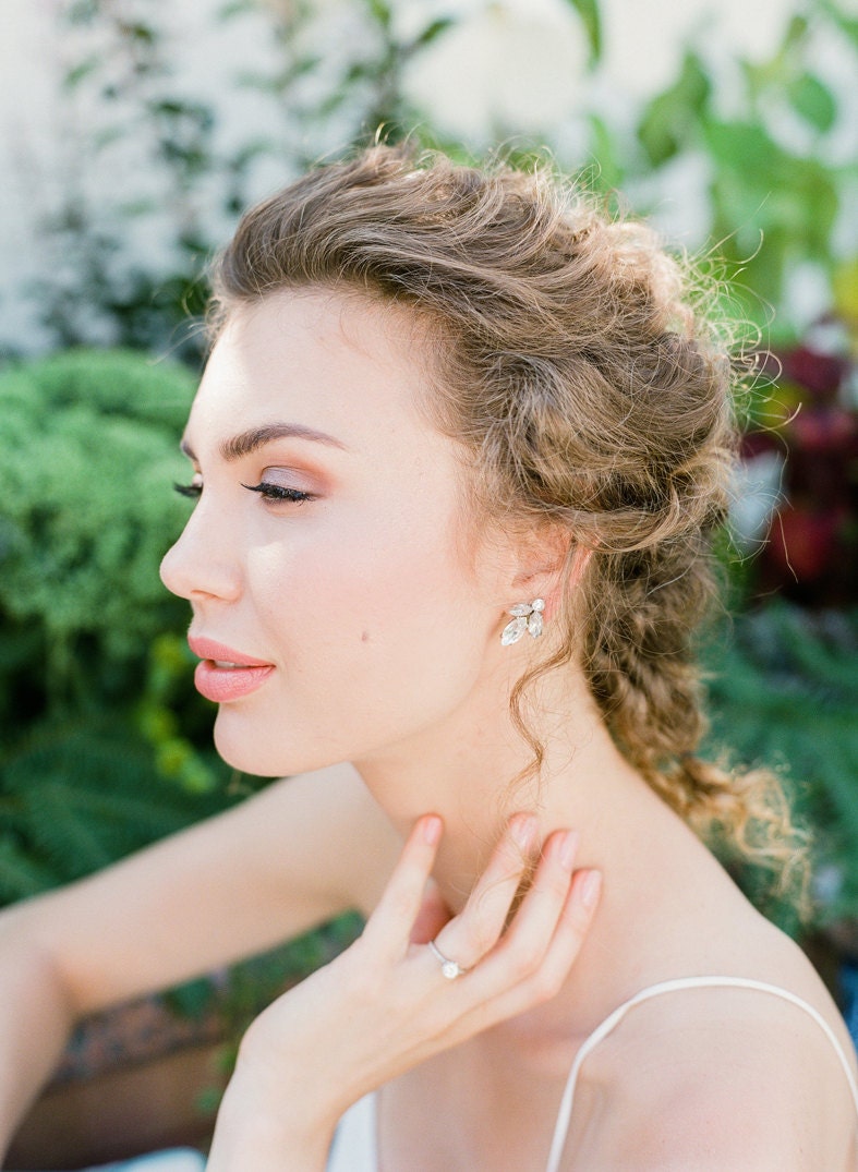 Ramsay Crystal Beading Stud Earrings/Classic Bride, Wedding