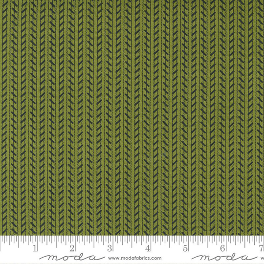 Red Barn - Santas Tracks Blender Herringbone Stripe Grass Green Sweetwater 100% Cotton Quilting Yardage Moda Christmas Fabric