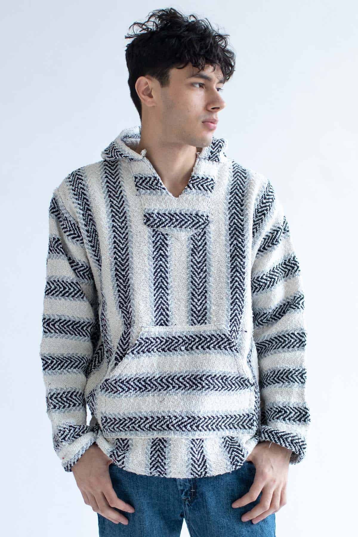 Black Cotton Blend Baja Hoodie