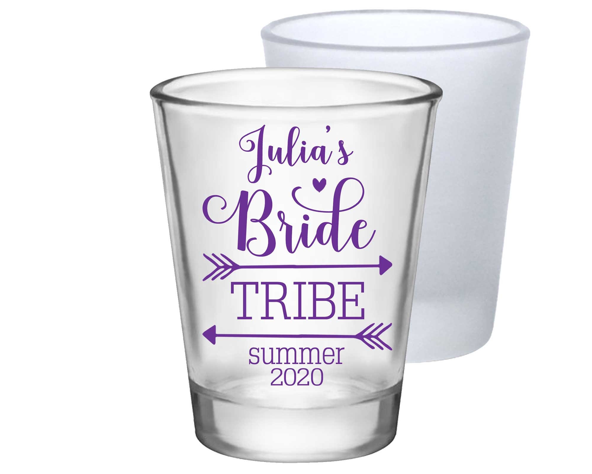 Clear Or Frosted Bachelorette Shot Glasses Party Favors Personalized Gift Idea Bridesmaids Gifts Bridal Shower Bride Tribe 1A