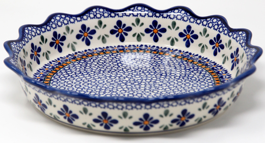 Quiche/Scalloped Pie Dish Polish Pottery From Zaklady