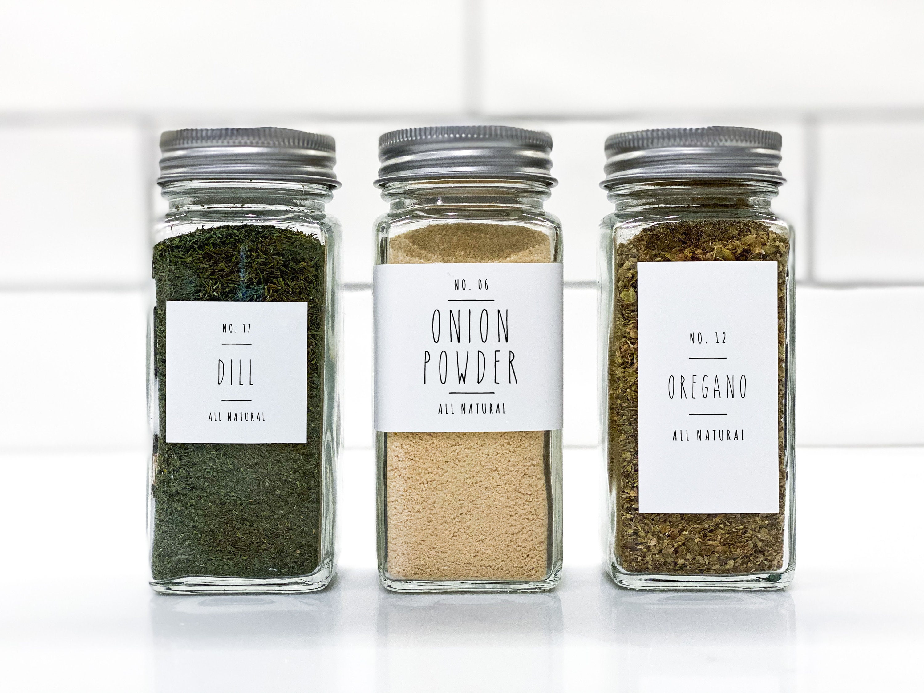 Farmhouse Spice Labels Customization Available Water & Oil Resistant Square Or Rectangle