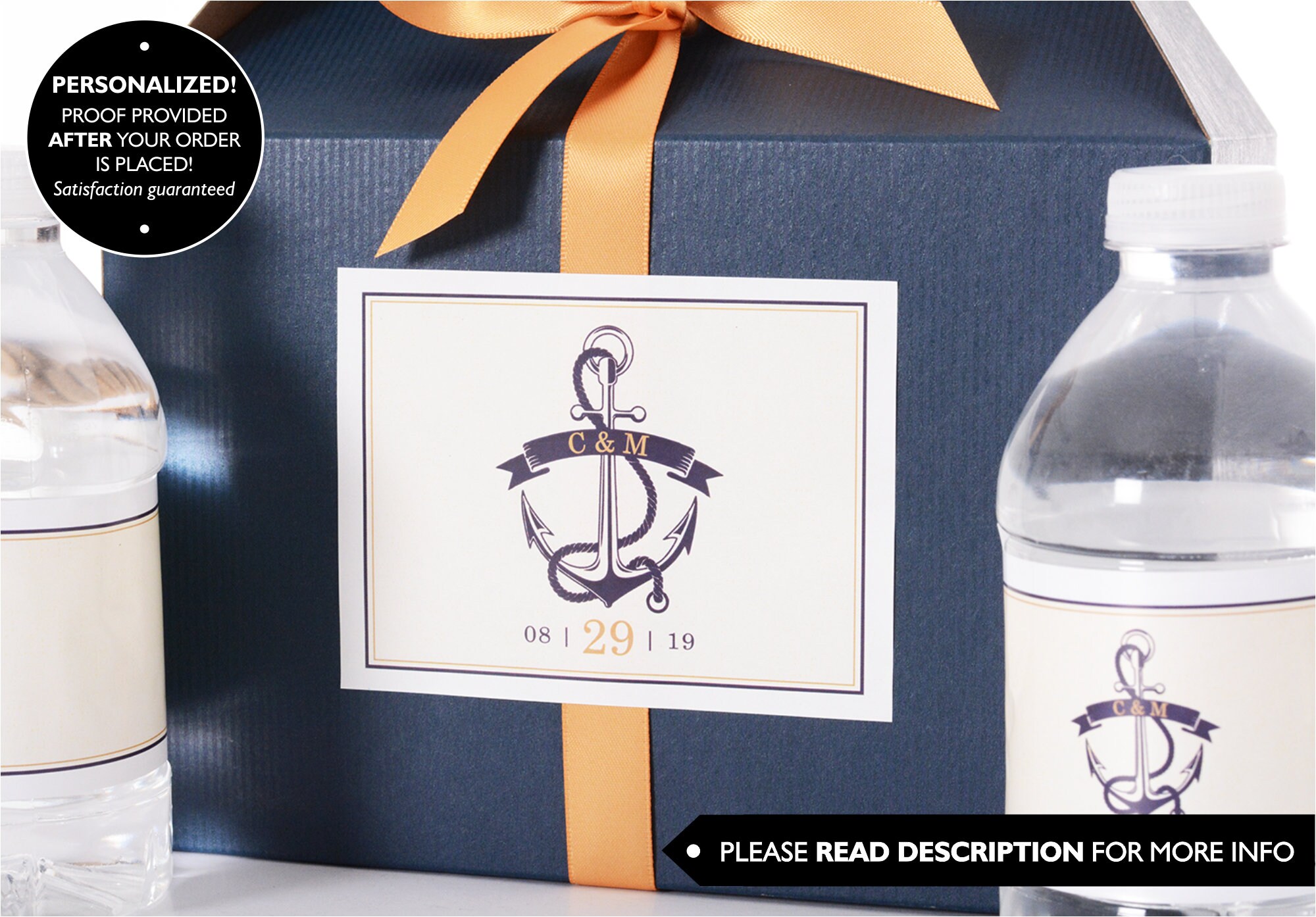 Nautical Wedding Stickers - Welcome Bag Box Favor Custom Labels #wdib-284