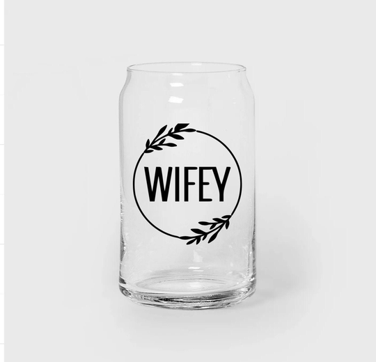 Wifey Beer Can Glass, Gift, Gifts For Wife, Wife Gift Idea, Her, Coffee Glass