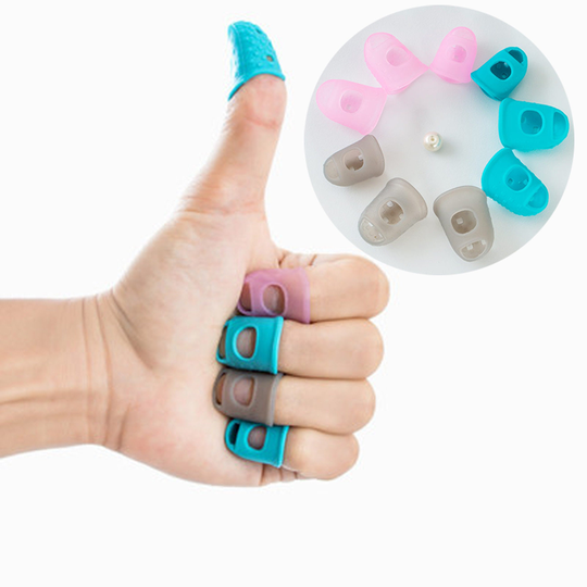 Silicone Finger Protector Cover. Wear-Resistant Thickening. Anti Scald. Guitar Finger Cover Diy Home Sewing Thimble. Embroidery Tools