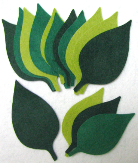 20 Elm Leaves, Wool Felt Blend, Appliques, Precision Die Cut, Twenty Leaves