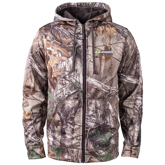 Men's Dunbrooke Realtree Camo Los Angeles Rams Trophy Tech Fleece Full-Zip Hoodie, Size: Small, Green