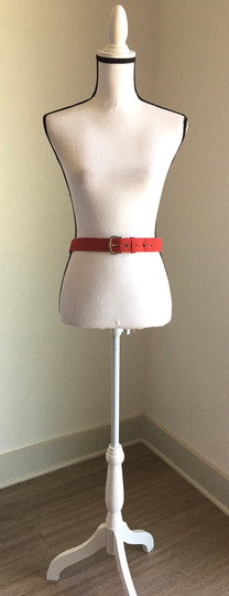 1980S Red Fabric Belt, Vintage Belt With Brass Buckle