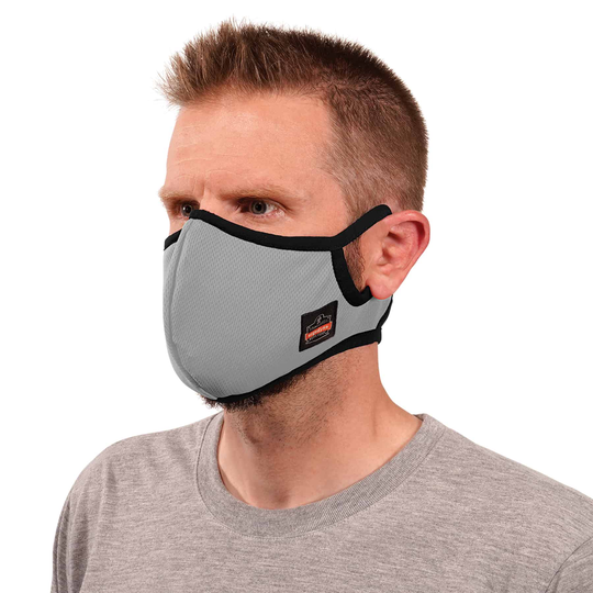 Ergodyne Reusable Cotton Polyester Blend Not Rated Small/Medium All- Purpose Face Mask in Gray | 48825