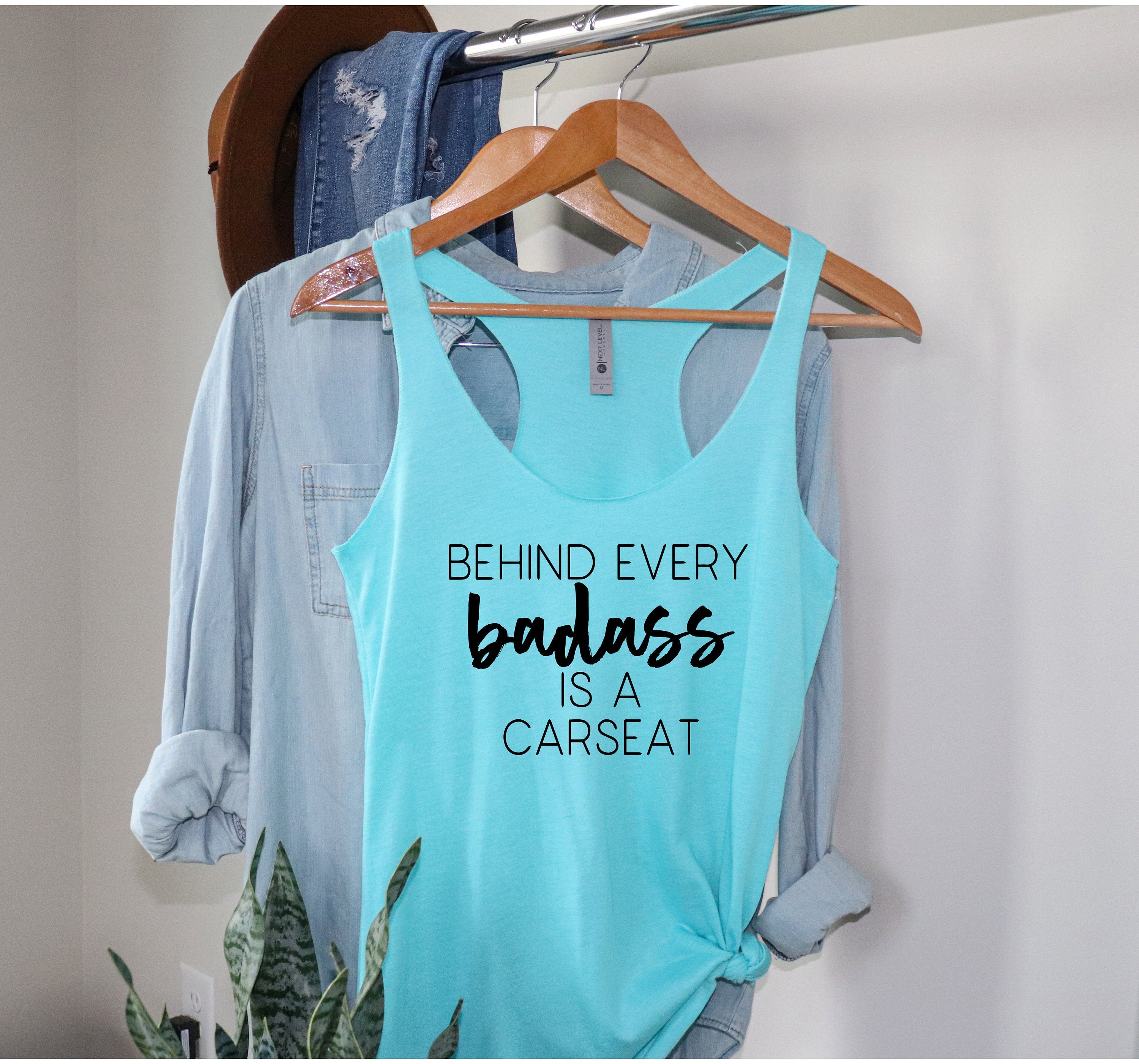 Womens Tank Behind Every Badass Is A Carseat Mom Life Top Gift For