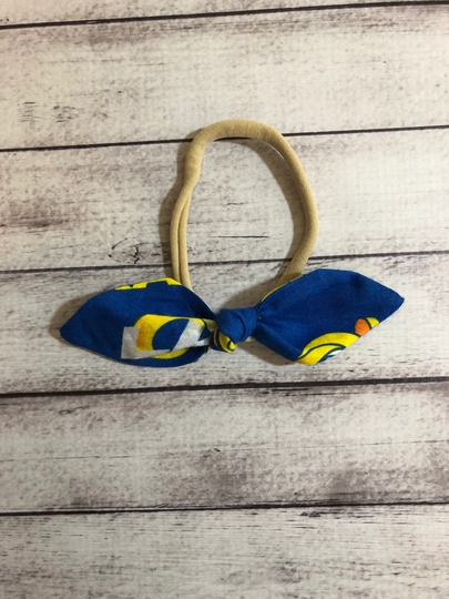 Los Angeles Rams Football Elastic Nylon Stretch Knot Bow One Size Headband Little Baby Girl Toddler Bows Infant Hair Accessories