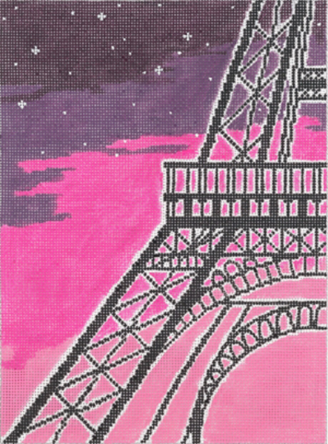 Handpainted Needlepoint Paris 18 Hours Machelle Somerville 11x8 -Free Us Shipping