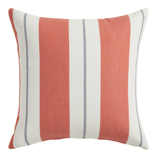 Sunbrella Persimmon Stripe Outdoor Patio Throw Pillow: Orange/Multi - Acrylic - 18" Square by World Market