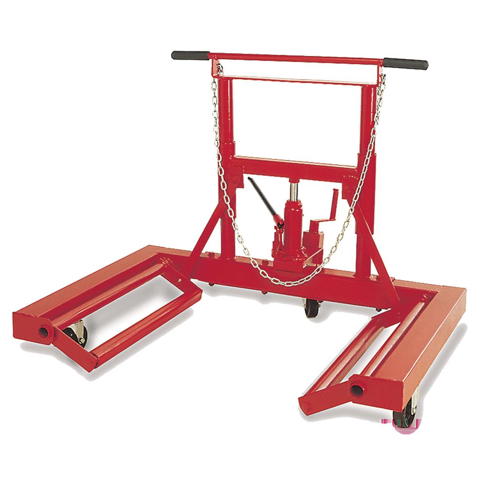 American Forge & Foundry 3/4 Ton Heavy Duty Wheel Dolly with 6 Ft. Safety Chain, 2.5 In. to 10.35 In. Height in Red | 3577
