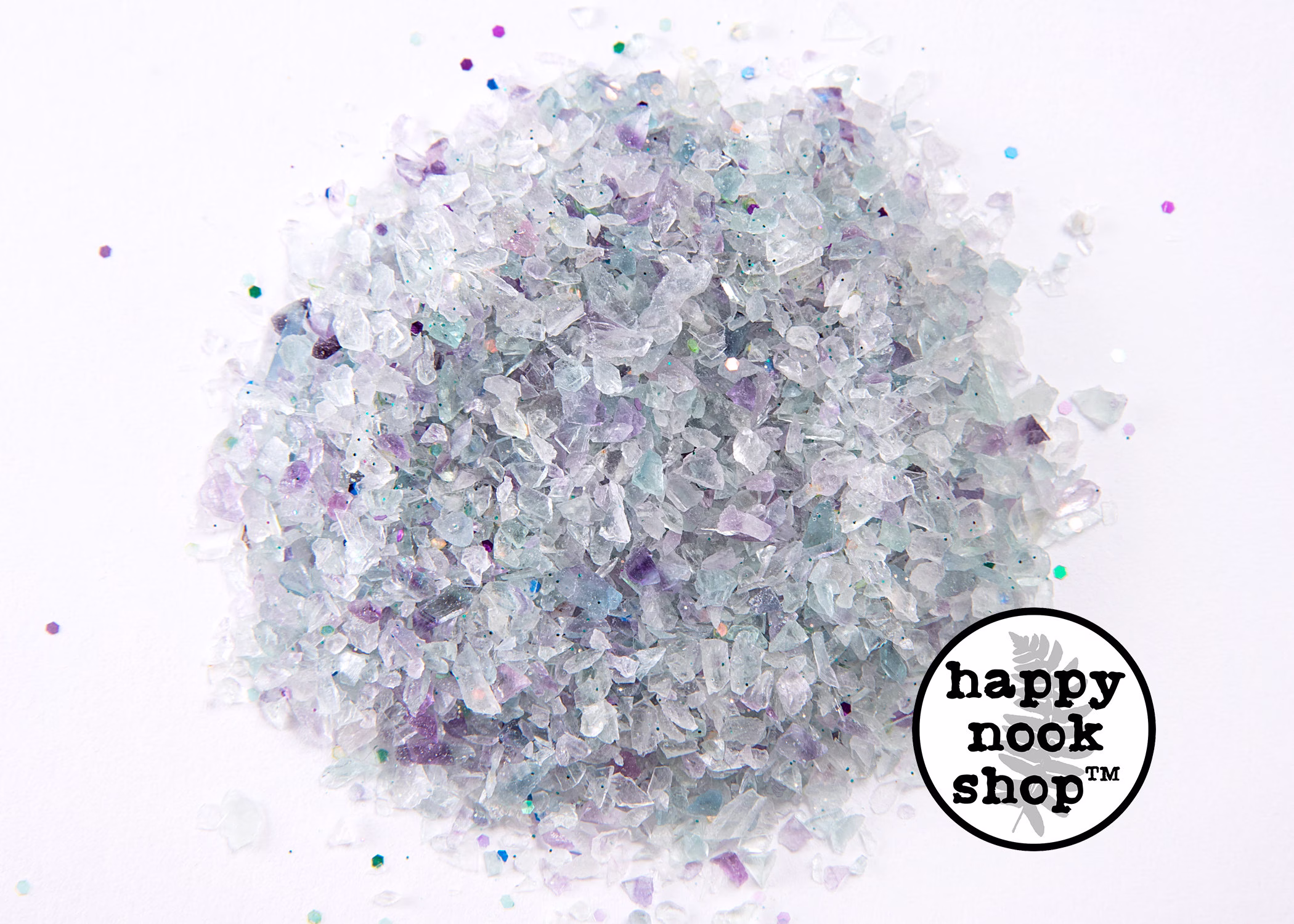 Crushed Fluorite Crystal Chips & Glitter Blend, 3 Ounces Fine Rough Healing Gemstone Sparkle Mix, New Age Raw Stones, Diy Orgonite Supply