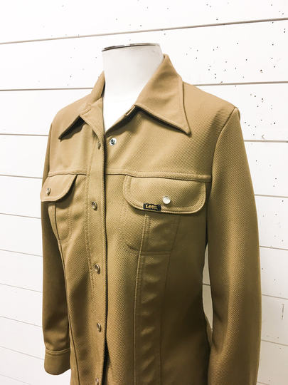 Vintage Shirt Lee Button Up Brown Riders Polyester Retro Mod Nightclub Funky Men's Women