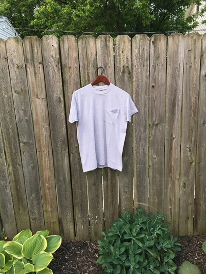 Vintage 90's Gray Cotton/Poly Blend Number 8 Short Sleeve Sports T-Shirt With Pocket Size Medium