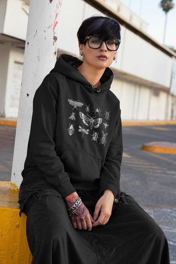 Insect Hoodie, Unisex Heavy Blend Hooded Sweatshirt, Tarot Gift, Dark Goth Pullover, Gothic Sweater, Luna Moth, Hoodies For Women