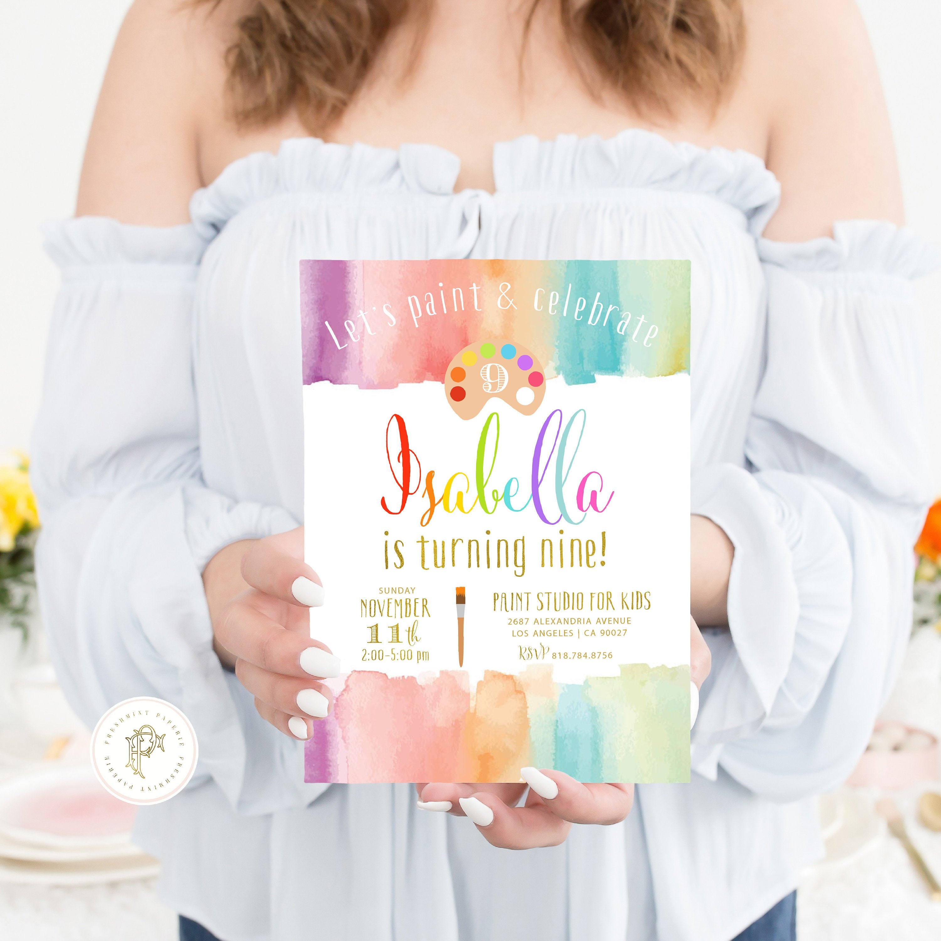 Paint Party Invitation - Art Party Painting Arts & Crafts Invitation Let's Paint