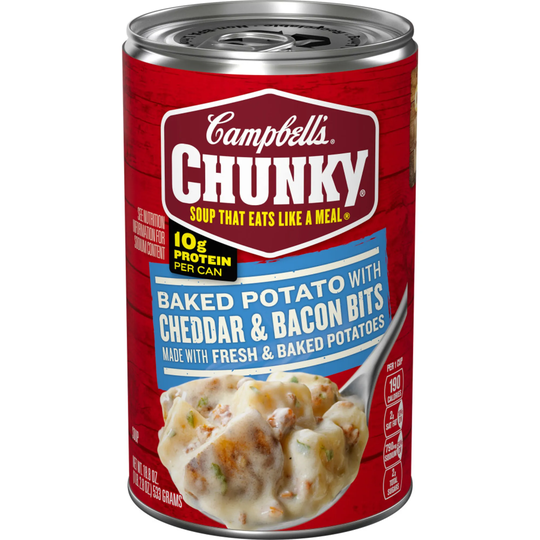 Campbell's Chunky Soup, Baked Potato with Cheddar & Bacon Bits Soup Can - 18.8 oz