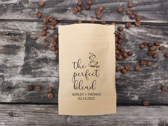 The Perfect Blend Coffee Favor Pouch Bags For Wedding Favors Pouches Only Personalized Bean Custom Bridal Shower