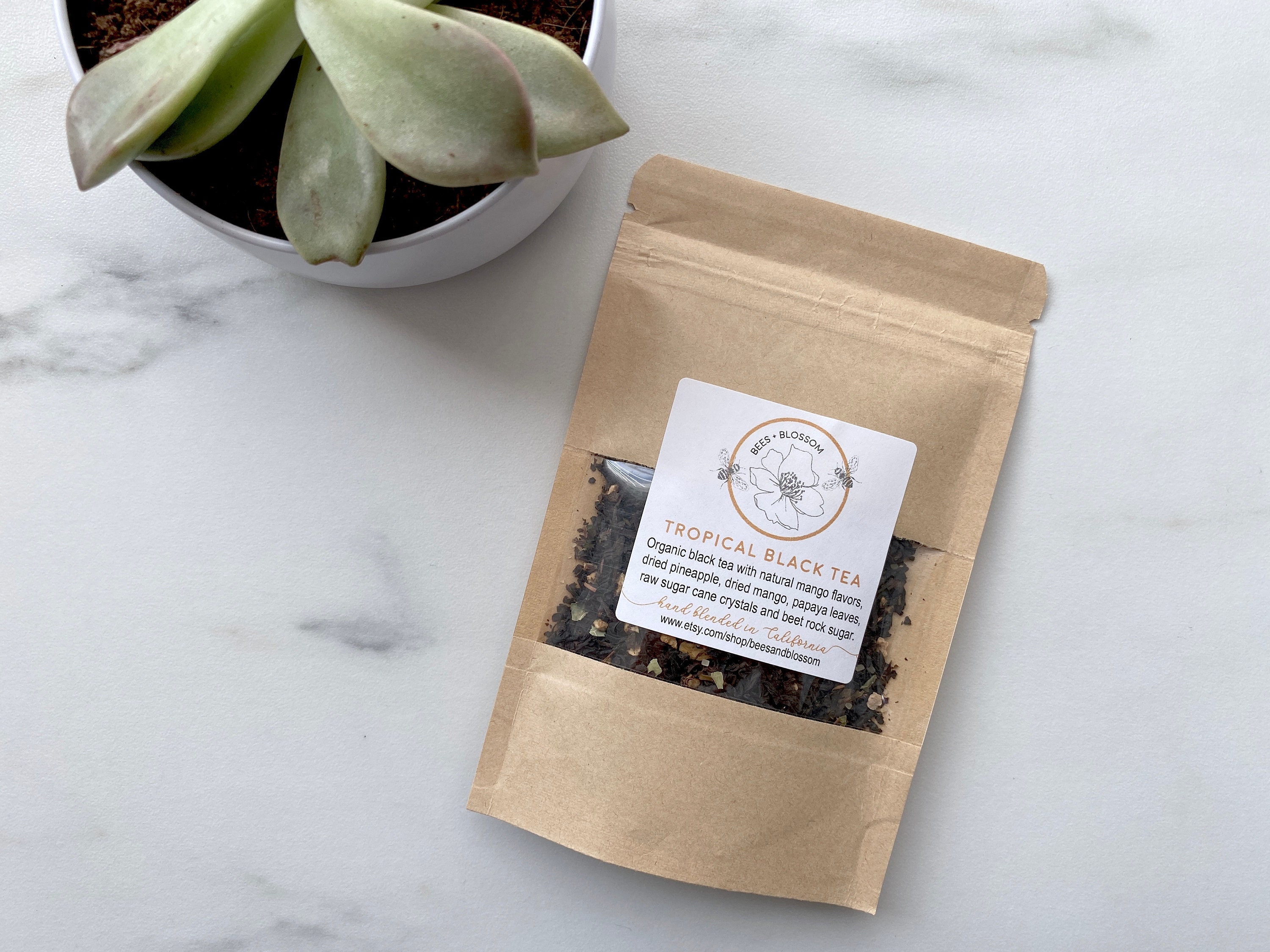 1Oz Tea Sampler - Custom Blended in California With Optional Honey Wedding Gifts, Bridal Party Birthday Gift, Self Care Gift