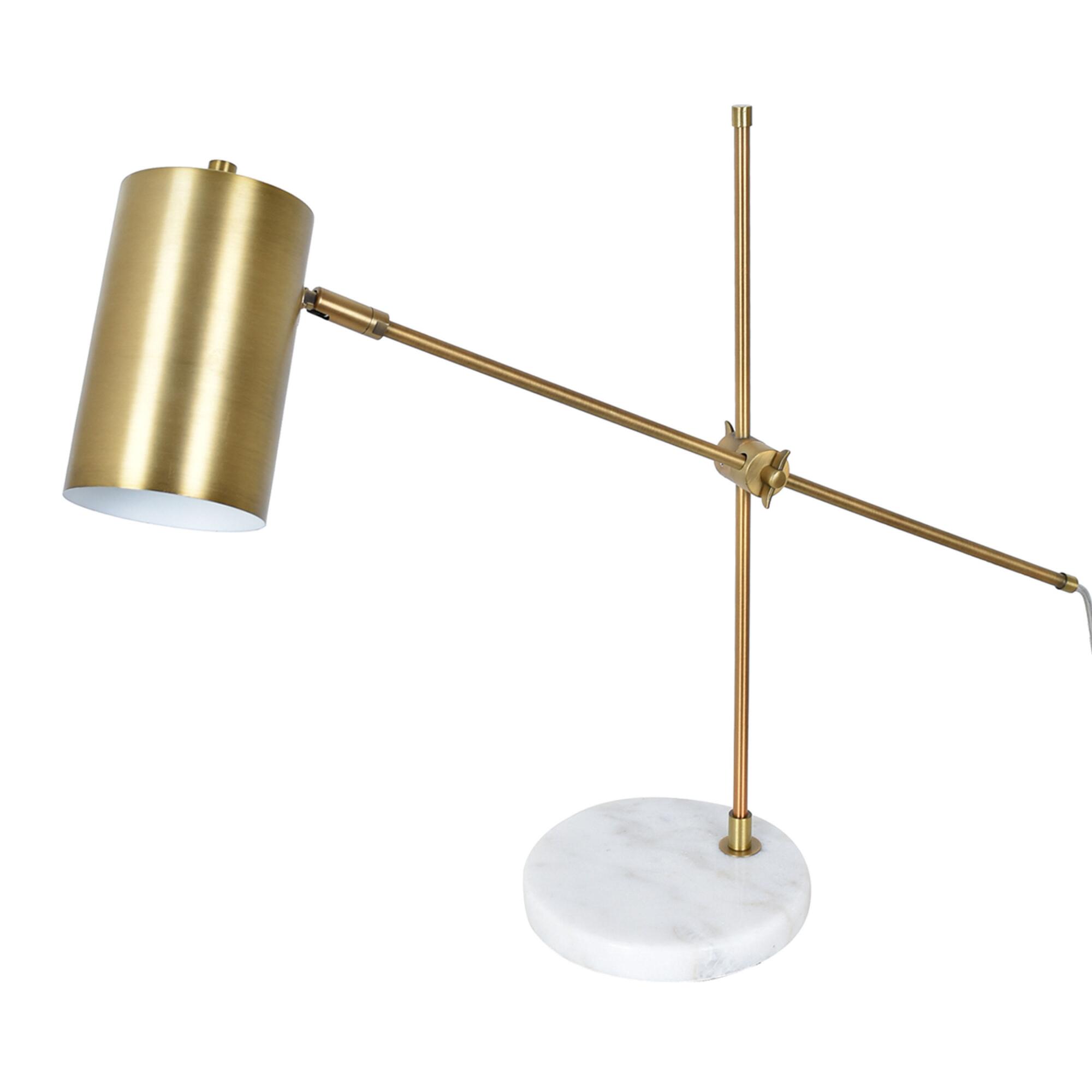 Gold and White Marble Torrey Adjustable Task Lamp by World Market