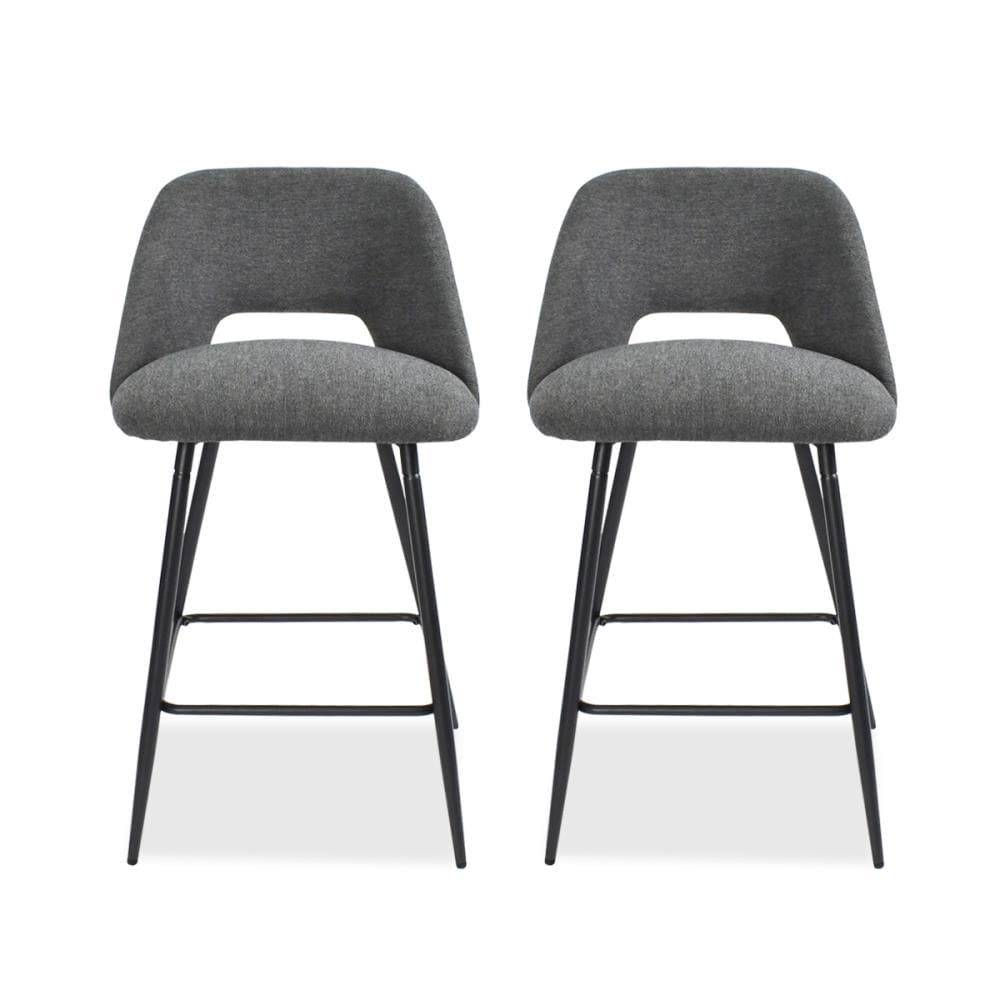 NeuType Casual Polyester/Polyester Blend Upholstered Dining Side Chair (Metal Frame) in Gray | MIRUO-A057
