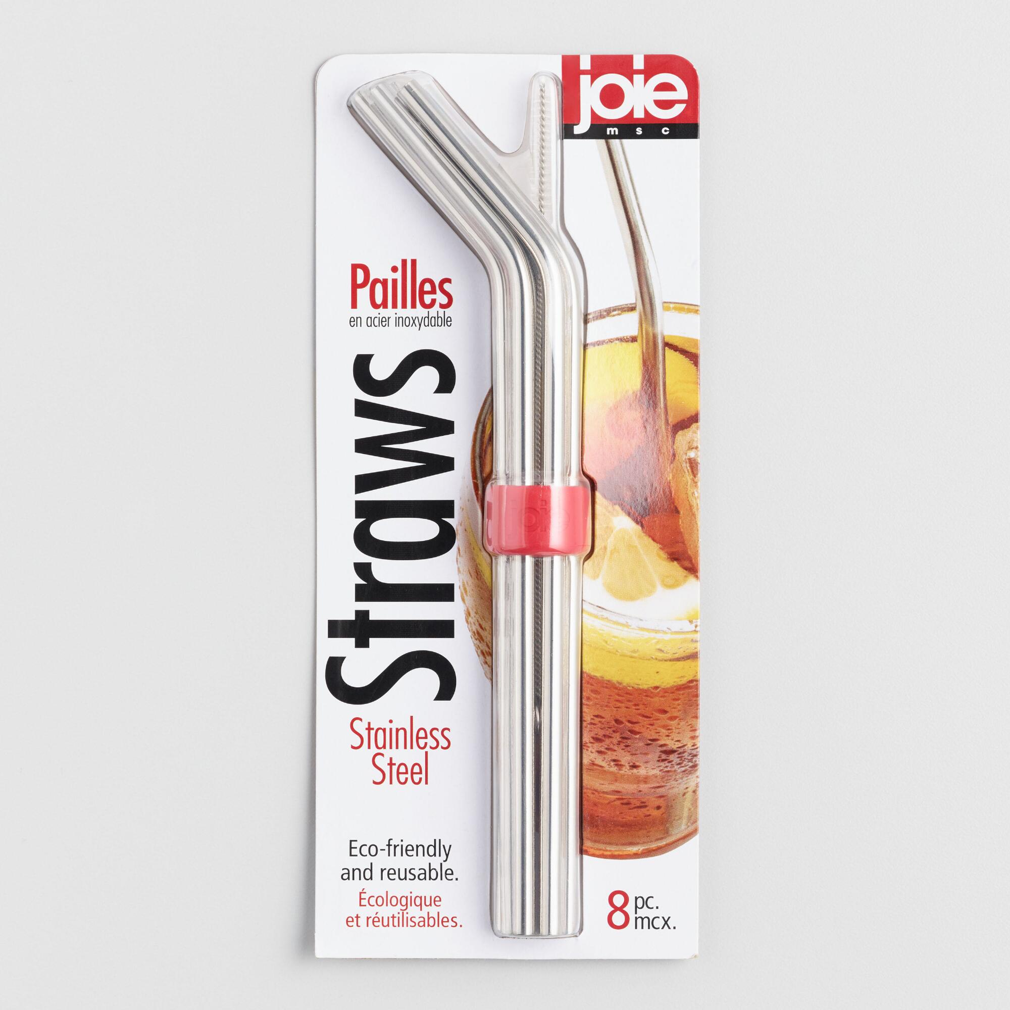 Stainless Steel Reusable Straws 6 Pack by World Market