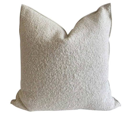 Custom Sheep Style Wool & Linen Blend Accent Pillow With Down Insert