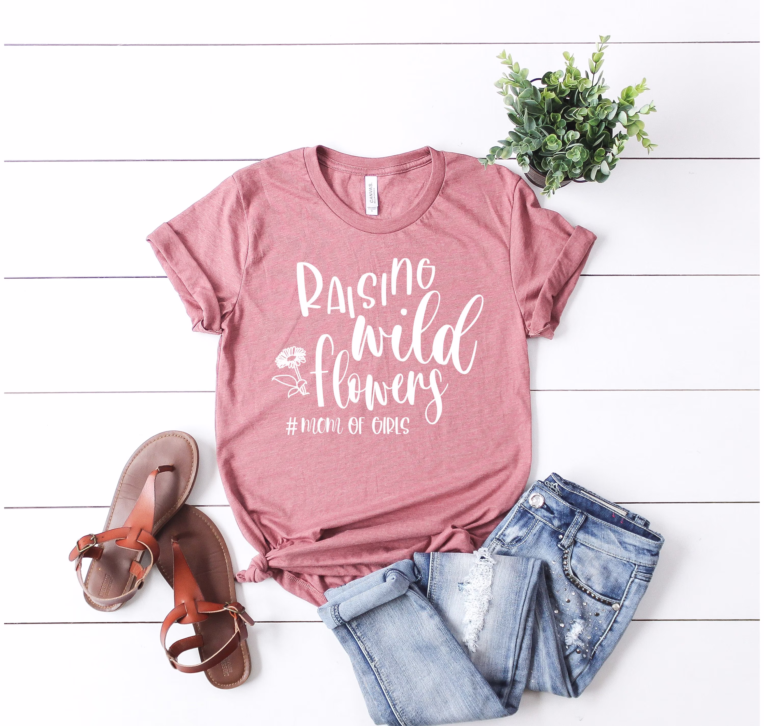 Raising Wildflowers Shirts, Girl Mama Shirt, Wildflower Mom Of Girls Gift For Mom, Wildflowers, Shirt Women
